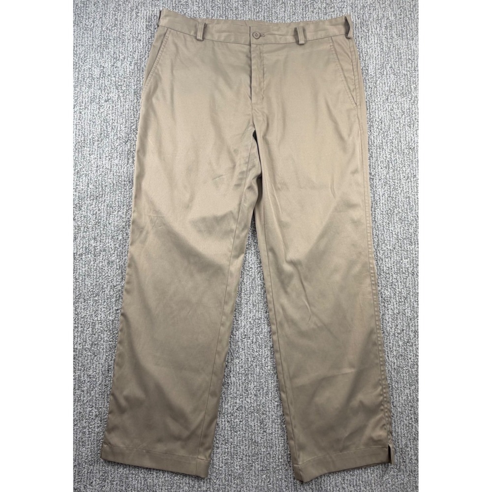 Nike Golf Pants Mens 35x30 Khaki Tan Dri-FIT Flat Front Performance 472532-235